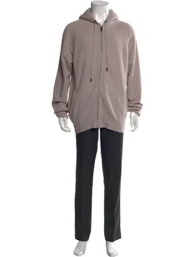 Pre-owned Burberry House Check Pattern Merino Wool Hoodie In Neutral