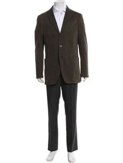 Pre-owned Burberry House Check Pattern Overcoat In Green