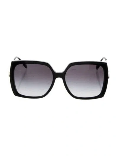 Pre-owned Burberry House Check Pattern Oversize Sunglasses In Black