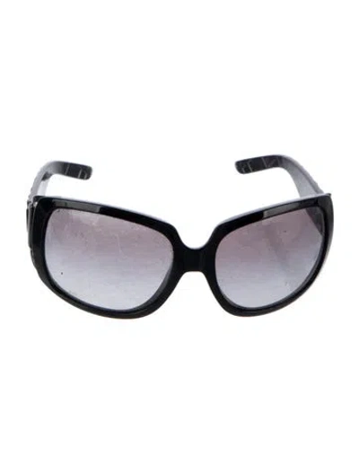 Pre-owned Burberry House Check Pattern Oversize Sunglasses In Black