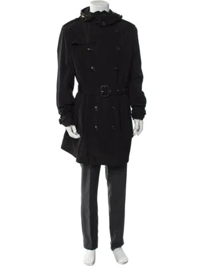 Pre-owned Burberry House Check Pattern Parka In Black