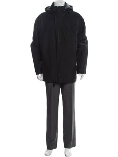Pre-owned Burberry House Check Pattern Parka In Black