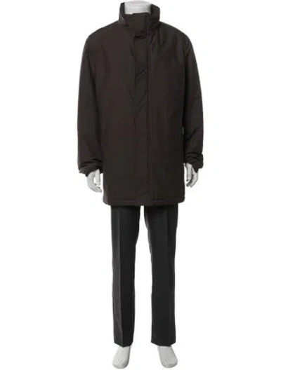 Pre-owned Burberry House Check Pattern Parka In Brown