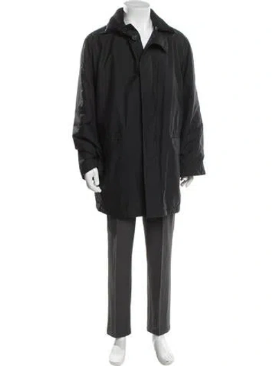 Pre-owned Burberry House Check Pattern Parka In Gray