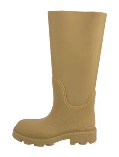 Pre-owned Burberry House Check Pattern Rubber Rain Boots In Neutral