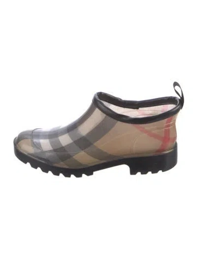 Pre-owned Burberry House Check Pattern Rubber Sneakers In Neutral