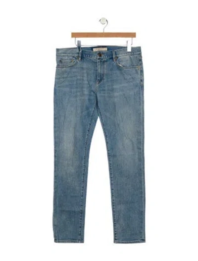 Pre-owned Burberry House Check Pattern Skinny Jeans In Blue