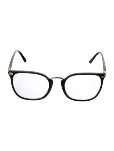 Pre-owned Burberry House Check Pattern Square Eyeglasses In Black