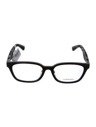 Pre-owned Burberry House Check Pattern Square Eyeglasses In Black