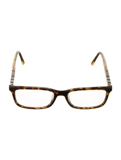 Pre-owned Burberry House Check Pattern Square Eyeglasses In Brown