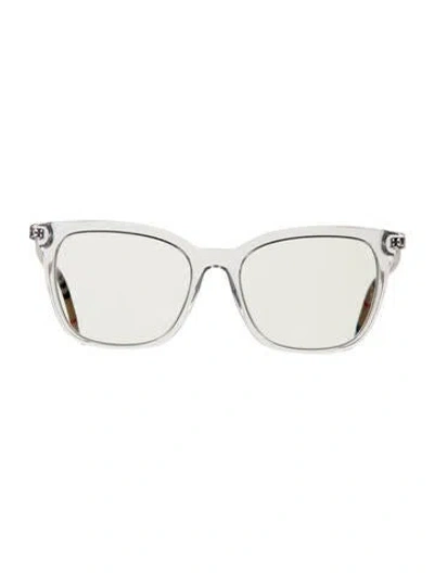 Pre-owned Burberry House Check Pattern Square Eyeglasses In Clear