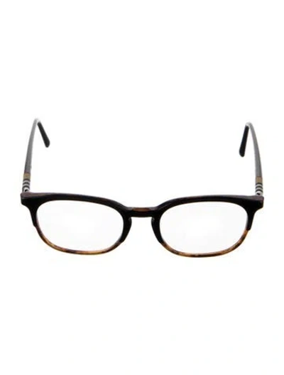 Pre-owned Burberry House Check Pattern Square Eyeglasses In Neutrals