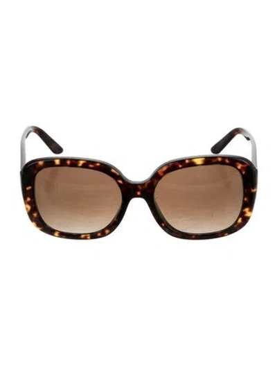 Pre-owned Burberry House Check Pattern Square Sunglasses In Brown