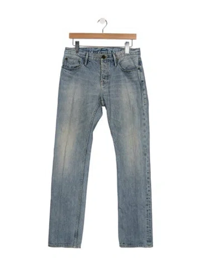 Pre-owned Burberry House Check Pattern Straight-leg Jeans In Blue