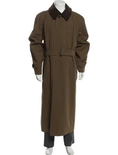 Pre-owned Burberry House Check Pattern Trench Coat In Green