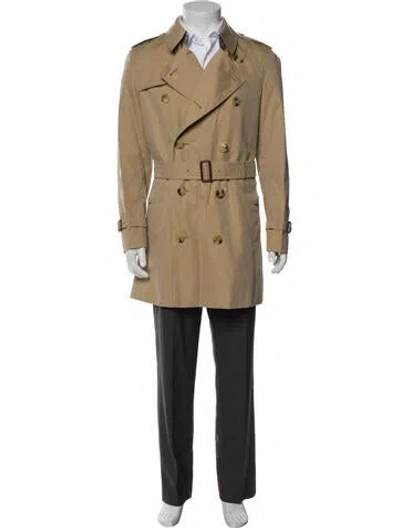 Pre-owned Burberry House Check Pattern Trench Coat In Neutral