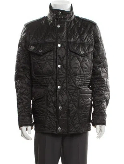 Pre-owned Burberry House Check Pattern Utility Jacket In Black