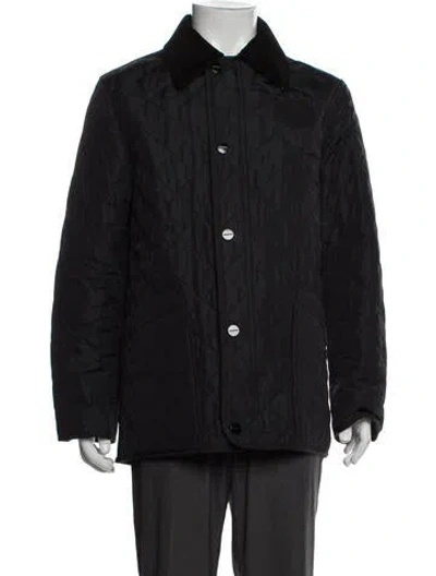 Pre-owned Burberry House Check Pattern Utility Jacket In Black