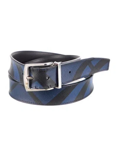 Pre-owned Burberry House Check Pattern Waist Belt In Black