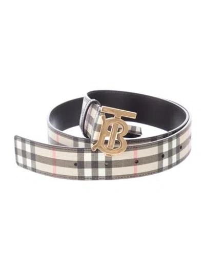Pre-owned Burberry House Check Pattern Waist Belt In Neutrals
