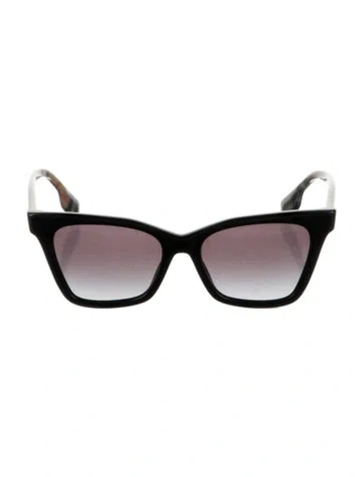 Pre-owned Burberry House Check Pattern Wayfarer Sunglasses In Black