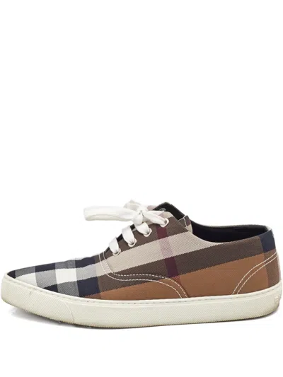 Pre-owned Burberry House Check Pointed-toe Sneakers In Brown