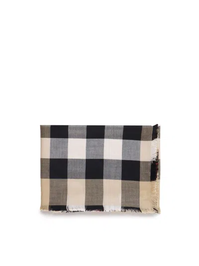 Burberry House Check Printed Frayed-edge Scarf In Archive Beige