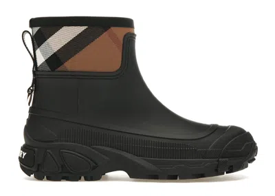 Pre-owned Burberry House Check Rain Boots (women's) Sneakers In Black/archive Beige In Multi