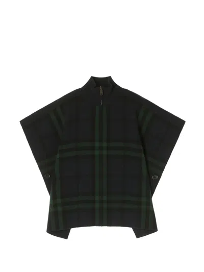 Burberry Kids' House Check Reversible Cape In Blue