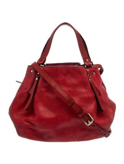 Pre-owned Burberry House Check Shoulder Bag Vintage In Red