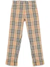Burberry Check-print Trousers In Neutrals