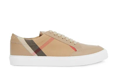 Pre-owned Burberry House Check Sneakers Archive (women's)in Archive Beige In Brown