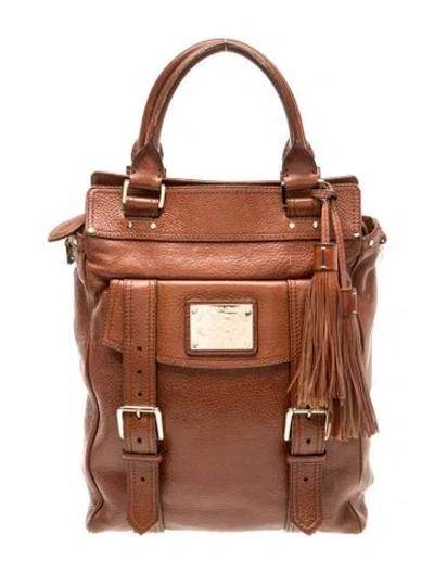Pre-owned Burberry House Check Top Handle Bag In Brown