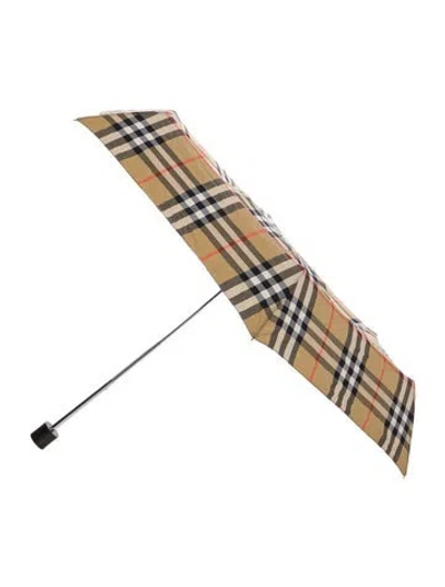 Pre-owned Burberry House Check Umbrella W/tags In Neutral