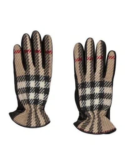 Pre-owned Burberry House Check Winter Gloves In Neutrals