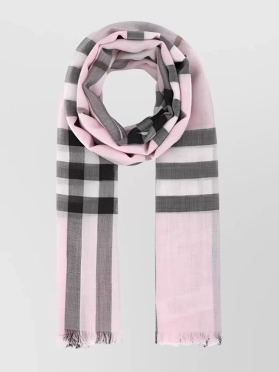 Burberry House Check Wool-silk Blend Scarf In Pink