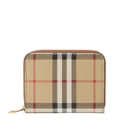 Burberry House Check Zip-up Wallet In Neutrals