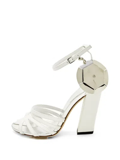 Pre-owned Burberry Hove Split-toe Sandals In White