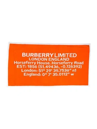 Pre-owned Burberry Hq Coordinate Jacquard Towel In Orange