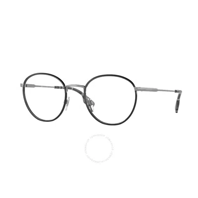 Burberry Hugo Demo Round Men's Eyeglasses Be1373 1003 51 In Metallic