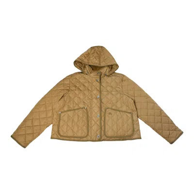 Burberry Humbie Diamond Quilted Nylon Hooded Jacket Brown