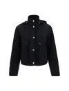 Burberry Black Cropped Quilted Nylon Jacket In Black