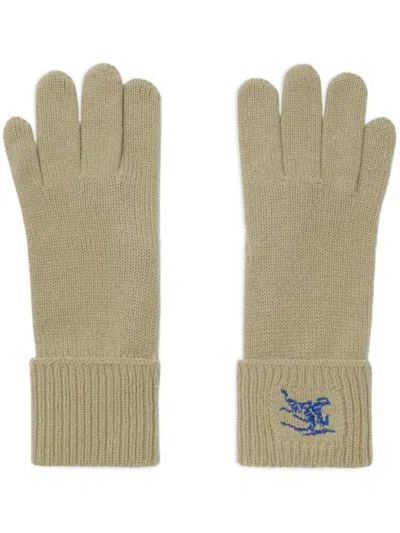 Burberry Lg Ekd Cashmere Gloves In Green