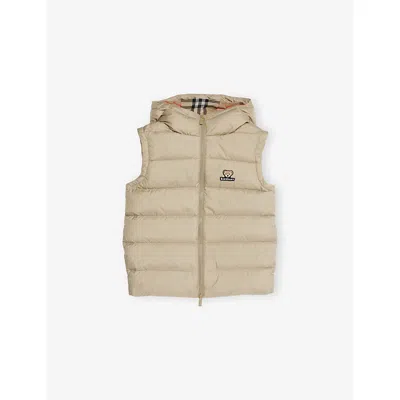 Burberry Kids' Juno Hooded Shell-down Gilet 3-10 In Neutral