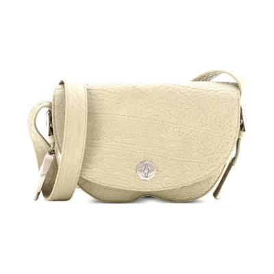 Burberry Hunter Leather Small Satchel Crossbody In Neutral