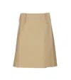 Burberry High-waisted A-line Skirt Pleated Design In Beige