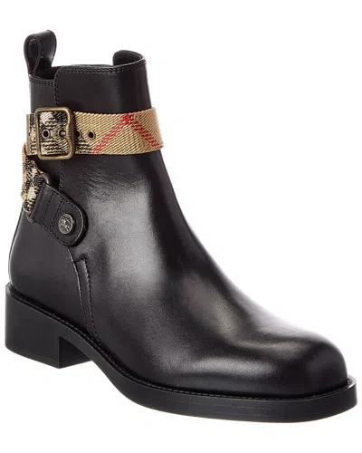 Burberry Huntley Leather Boot In Black