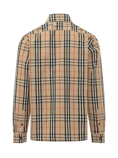 Burberry Icon Check Button-down Shirt In Sand Ip Check