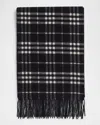 Burberry Icon Check Cashmere Scarf In Black Calico Ip Chk