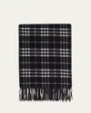 Burberry Icon Check Cashmere Scarf In Black Calico Ip Chk